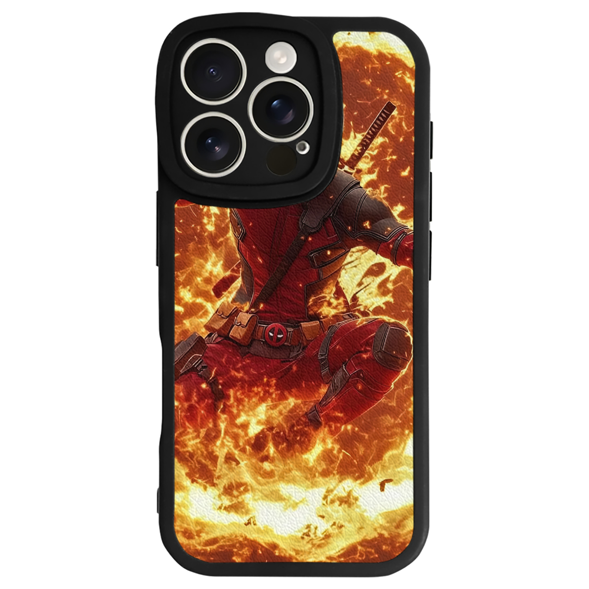 （画像用） Deadpool デッドプール 【iPhone 16シリーズ対応】シリコンスマホケース（レザー調） 材質：シリコン